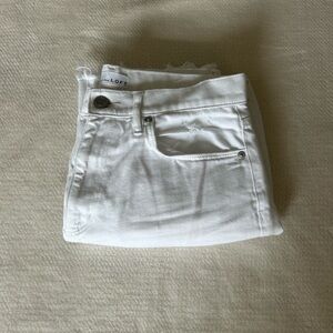 LOFT White High Waist Boyfriend Jean